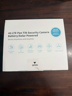 4G LTE Pan Tilt Security Camera Battery/Solar Powered - White